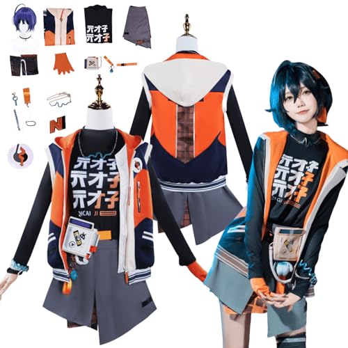 XLJLKJDS Anime Zenless Zone Zero Cosplay Kostüm Charakter Belle Fancy Dress Up Mit Perücke Frauen Uniform Outfits Komplettes Set Halloween Karneval Party von XLJLKJDS