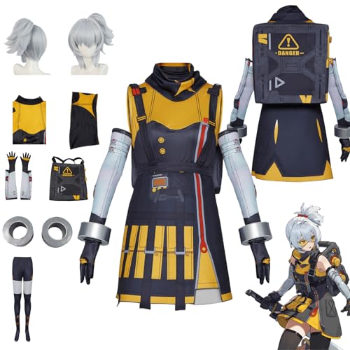 XLJLKJDS Anime Zenless Zone Zero Cosplay Kostüm Charakter Soldat 11 Kostüm mit Perücke Damen Uniform Outfits Komplettset Halloween Karneval Party von XLJLKJDS