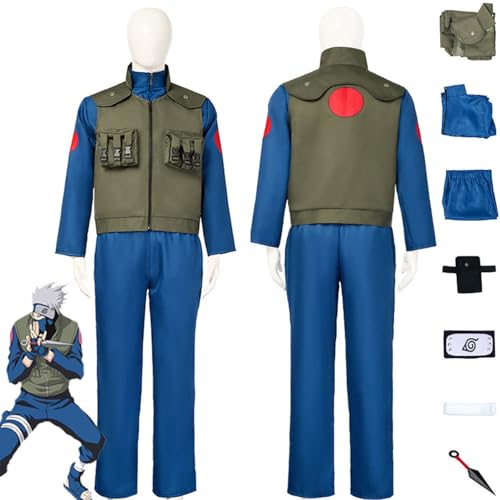 XLJLKJDS AnimeCharakterHatakeKakashiCosplayKostümOutfitHarunoSakuraRollenspielUniformKomplettesSetHalloweenKarnevalPartyDressUpAnzugmitKopfschmuckfürMännerJungen von XLJLKJDS