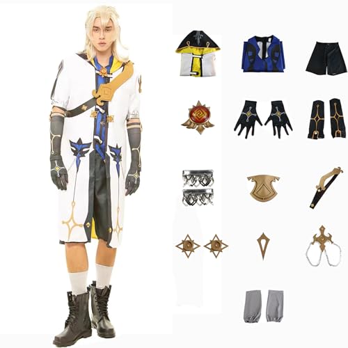 XLJLKJDS Genshin Impact Cosplay Albedo Kostüm Spielcharakter Outfit Halloween Dress Up Uniform Anzug für Männer von XLJLKJDS