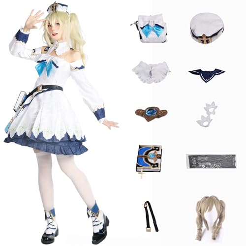 XLJLKJDS Genshin Impact Cosplay Barbara Gunnhildr Kostüm Spielcharakter Outfit mit Perücke Halloween Dress Up Uniform Anzug für Frauen von XLJLKJDS