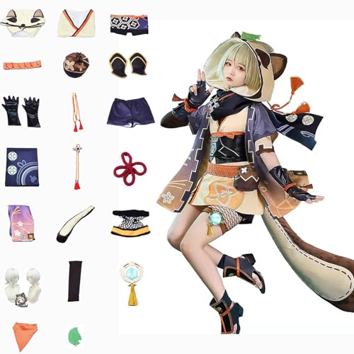 XLJLKJDS Genshin Impact Cosplay Sayu Kostüm Spielcharakter Outfit mit Perücke Halloween Dress Up Uniform Anzug für Frauen von XLJLKJDS