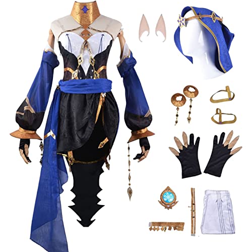 XLJLKJDS Genshin Impact Layla Cosplay Kostüm Komplettset Genshin Cosplay Verkleidung Charaktere Layla Uniform Halloween Karneval Party Bühnenkostüm von XLJLKJDS