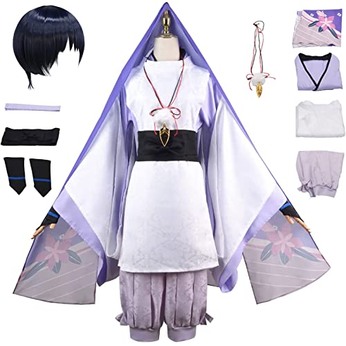 XLJLKJDS Genshin Impact Scaramouche Cosplay Kostüm Komplettset mit Perücke Genshin Cosplay Kostüm Halloween Karneval Party Bühnenkostüm Erwachsene von XLJLKJDS