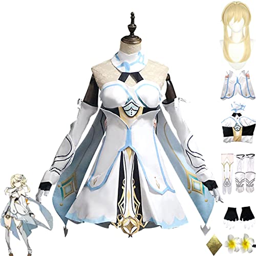 XLJLKJDS Genshin Impact Traveller Lumine Cosplay Kostüm Komplettset mit Hüten Genshin Cosplay Kostüm Balladeer Cosplay Kimono Halloween Karneval Party Bühnenkostüm von XLJLKJDS