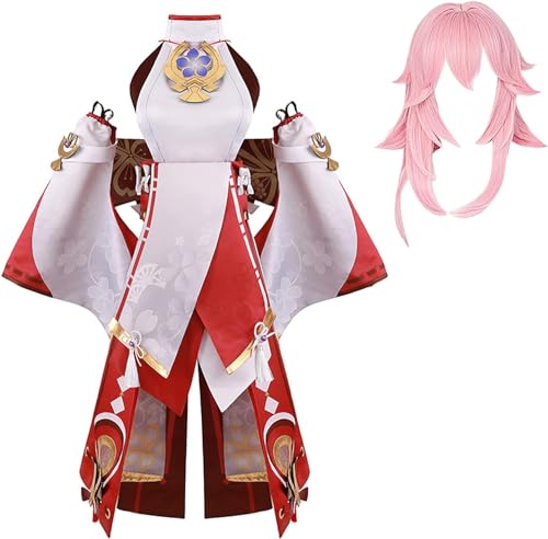 XLJLKJDS Halloween Yae Miko Cosplay Kostüm Set Cosplay Kostüm Uniform Full Set Rolle Cosplay Show Halloween Karneval Outfit für Erwachsene von XLJLKJDS