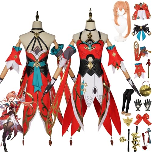 XLJLKJDS Honkai Star Rail Guinaifen Cosplay Kostüm Outfit Spielcharakter Uniform Kleider Komplettset Halloween Karneval Party Dress Up Anzug mit Kopfschmuck Perücke für Frauen Mädchen von XLJLKJDS