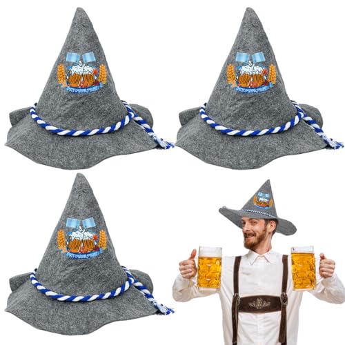 XLZJYIJ Bayerischer Hut, 3 Stück Trachtenhut für Oktoberfest, Sepplhut Filzhut Hut Oktoberfest, Bayern Seppelhut mit Blau Weißer Kordel für Dekoration Bayern Party Bierfest Volksfest, Mottoparty XLZJYIJ Bayerischer Hut, 3 Stück Trachtenhut für Oktoberfest, Sepplhut Filzhut Hut Oktoberfest, Bayern Seppelhut mit Blau Weißer Kordel für Dekoration Bayern Party Bierfest Volksfest, Mottoparty von XLZJYIJ