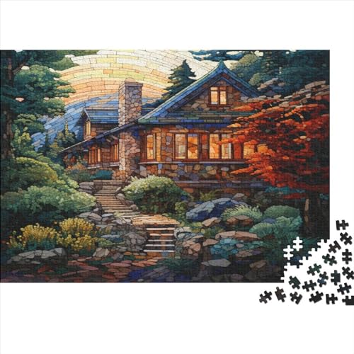 Mountain Village Cottage Puzzlespiel 1000 Teile Jigsaw Puzzle 1000 Puzzle FüR Erwachsene Kinder Senioren Erwachsenen Puzzlespiel Puzzel 1000pcs (75x50cm) von XMABDIEPO