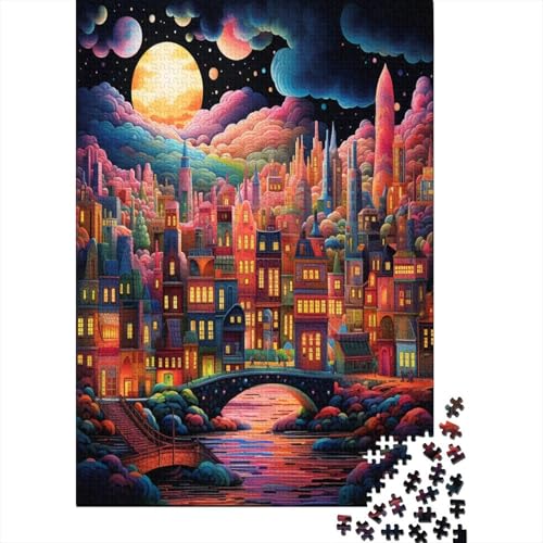 Stadtnachtszene 1000 Teile, Impossible Puzzle,GesKükenlichkeitsspiel Für Die Ganze Familie, Erwachsenenpuzzle Ab 14 Jahren Puzzel 1000pcs (75x50cm) von XMABDIEPO