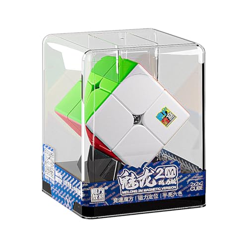 XMDCuber MOYU Meilong 2x2 M Speed Cube Magnetic, Transparent Box Edition 51mm Stickerless 2x2x2 Speed Cube New Packaging von XMDCuber