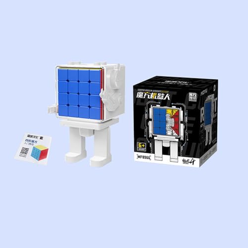 XMDCuber MoYo Meilong Roboter 4x4 Cube Stickerless, Meilong Robot Display Box Edition 4x4x4 Speed Cube 59mm, Fun educational toys for collectible display von XMDCuber