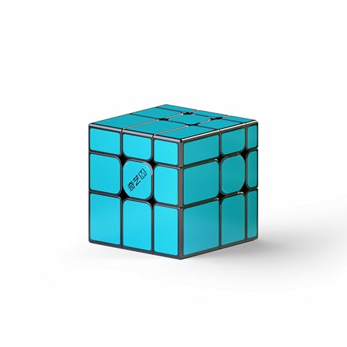 XMDCuber QY Toys Magnetic Blue Mirror Cube, Mirror Speed Cube 3x3, Stickerless 56mm Magic Cube 3x3x3 (Magnetic Blue) von XMDCuber