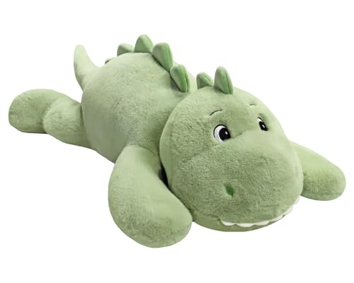 XMV 78,7 cm, 2,3 kg Dinosaurier-gewichtete Stofftiere, großes gewichtetes Plüschtier, niedliches Plüschtier, weiches Dinosaurier-Plüsch-Geschenk für Erwachsene, Kinder, Jungen und Mädchen (Grün) von XMV