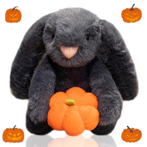 XNAUVOI 18 cm Halloween Kaninchen Puppe, Stofftier Kürbis Kaninchen Kuscheltier, Kaninchen Stofftier Puppe Kaninchen Plüsch Spielzeug für Mädchen, Jungen & Babys Süße Plüsch Kaninchen von XNAUVOI