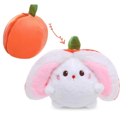 XNAUVOI 18 cm Persimone Kaninchen Plüsch Puppe, Kaninchen Tier Kuscheltier, Hase Stofftier Versteckspiel Kaninchen Tier Puppe, Kuscheltier Osterhase Puppe Geschenk Weihnachten Geburtstag für Kinder von XNAUVOI