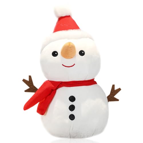 XNAUVOI Schneemann Plüschtier, Stofftier Schneemann, Kuscheltier Snowman Plush, Weihnachten Stofftier Plüsch Spielzeug Geschenk für Kinder-23cm von XNAUVOI