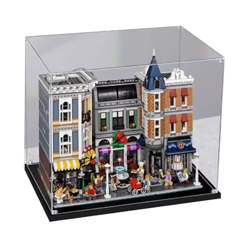 Acryl-Displaybox, kompatibel mit Lego 10255 City Center Plaza Modell, selbstmontierender transparenter Staubschrank, Sammler-Organizer (nur Box) (2 mm) von XNDSGJU