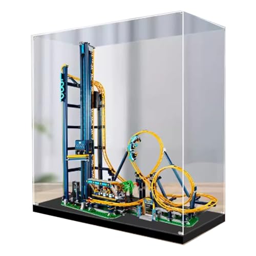 Acryl-Displaybox, kompatibel mit Lego 10303 Achterbahn-Modell, selbstmontierender transparenter Staubschrank, Sammler-Organizer (nur Box) (3 mm) von XNDSGJU