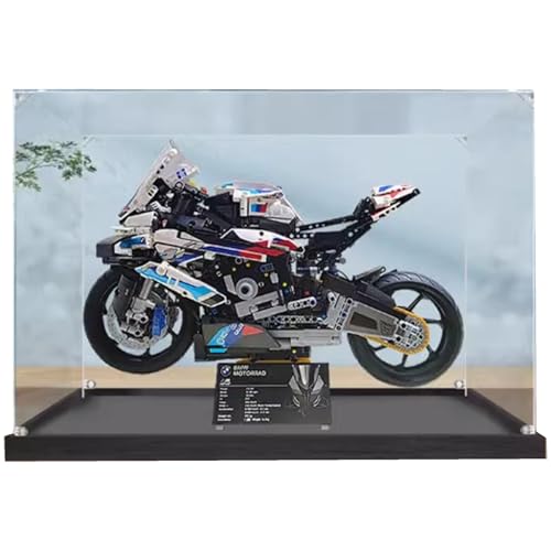 Acryl-Displaybox, kompatibel mit Lego 42130 Motorrad-Modell, selbstmontierender transparenter Staubschrank, Sammler-Organizer (nur Box) (2 mm) von XNDSGJU