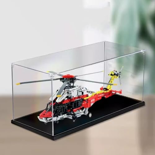 Acryl-Displaybox, kompatibel mit Lego 42145 Airbus-Blöcken, staubdichte, dicke Basis, Sammlerstück, Geschenkvitrine, Organizer (nur Box) (2 mm) von XNDSGJU