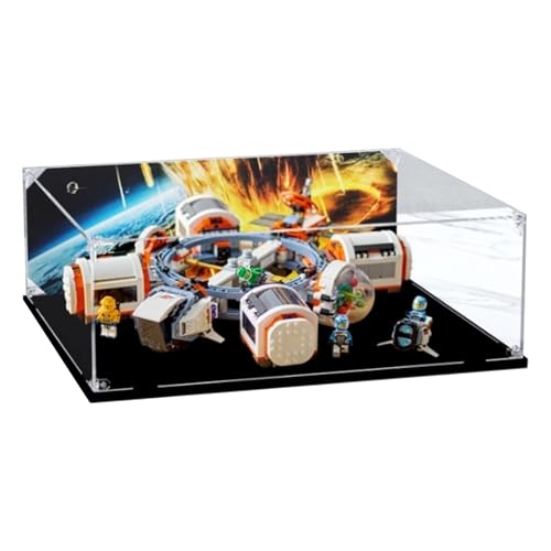 Acryl-Displaybox, kompatibel mit Lego 60433 Raumstation Modellbausatz, verdickter Boden, Sammlerstück-Geschenkdisplaybox, Aufbewahrungsbox (nur Box) von XNDSGJU