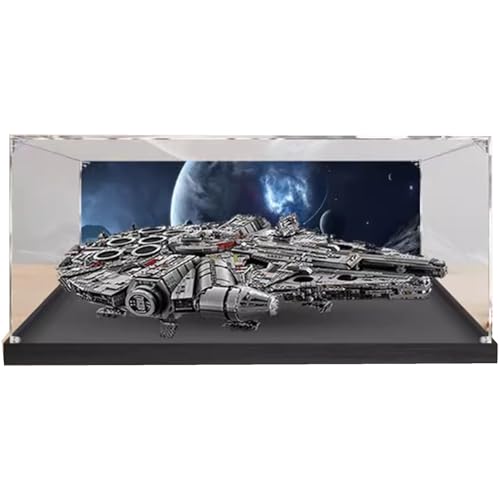 Acryl-Displaybox, kompatibel mit Lego 75192 Ultimate Millennium Falcon Modell, selbstmontierender transparenter Staubschrank, Sammler-Organizer (nur Box) (Hintergründe) von XNDSGJU