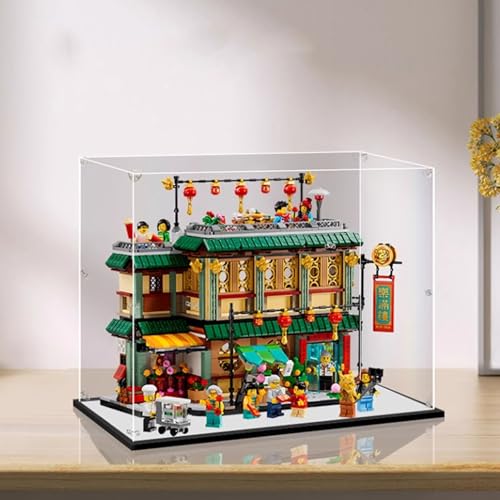 Acryl-Displaybox, kompatibel mit Lego 80113 Chinesisches Neujahrshaus, Sammlerstück, Geschenkvitrine (nur Box) (Spiegel 2 mm) von XNDSGJU