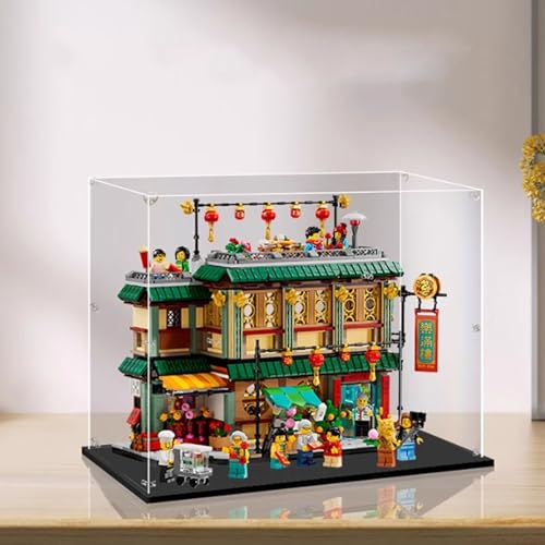 Acryl-Displaybox, kompatibel mit Lego 80113 Chinesisches Neujahrshaus-Basis, Sammlerstück, Geschenkvitrine (nur Box) (2 mm) von XNDSGJU