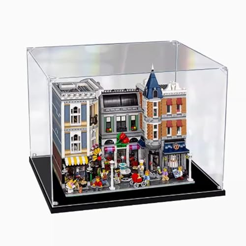 Acryl-Displaybox, kompatibel mit Lego City Center Plaza 10255 Modellbausatz, verdickter Boden, Sammlerstück-Geschenkbox, Aufbewahrungsbox (nur Box) (2 mm) von XNDSGJU