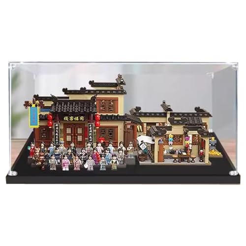 Acryl-Displaybox, maßgeschneidert für Lego 86220 Tongfu Inn-Modell, selbstmontierender transparenter Staubschrank, Schatz-Organizer/Schrank (nur Box) (2 mm) von XNDSGJU