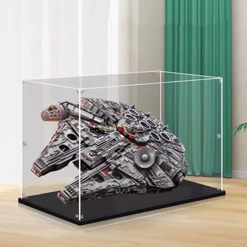 Transparente Acryl-Displaybox, kompatibel mit Lego 75192 Millennium Falcon-Modell, staubdichte Präsentationsgeschenke, schützen Dekorationen, Sammlerstücke, Aufbewahrungs-Organizer (nur Box) (3 mm A) von XNDSGJU