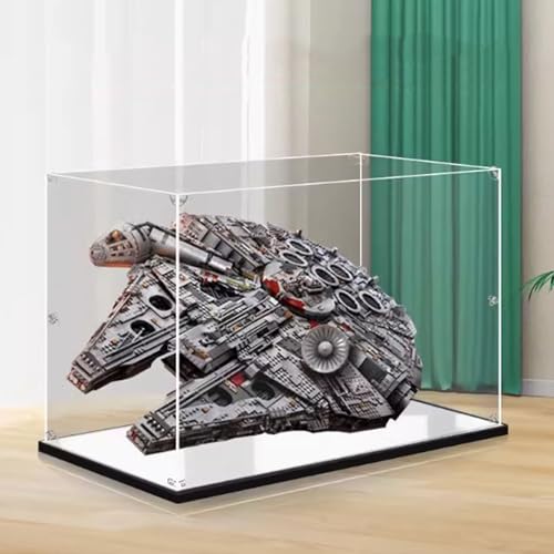 Transparente Acryl-Displaybox, kompatibel mit Lego 75192 Millennium Falcon-Modell, staubdichte Präsentationsgeschenke, schützen Dekorationen, Sammlerstücke, Aufbewahrungs-Organizer (nur Box) (Spiegel von XNDSGJU