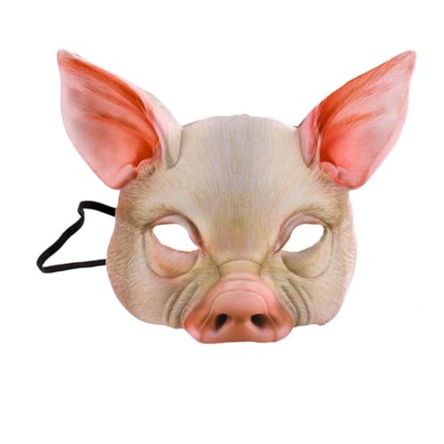 XNHIU Halloween-Schweine-Maske, Tierkopfmaske, Horror-Maske, Maskerade-Kostüm, Cosplay-Requisiten für Halloween-Kostüm von XNHIU