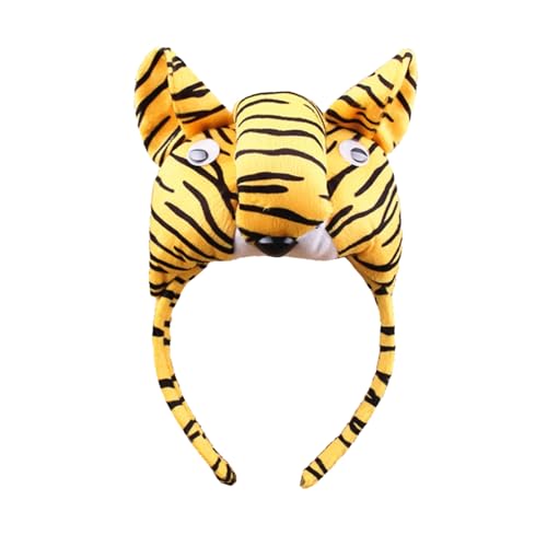 XNHIU Plüsch Tiger Stirnband Niedliches Tier Stirnband Tier Verkleidung Geburtstag Tier Party Kostüm Party Cosplay Prop für Jungen Mädchen von XNHIU