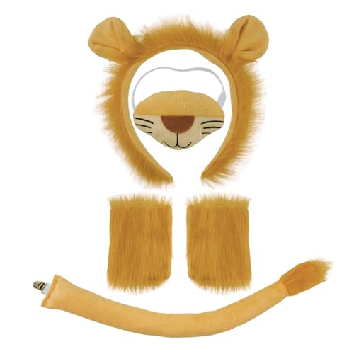 XNIVUIS 5 Stück Tierlöwenkostüm Set,Löwe Kostüm,Löwenkostüm,Löwenschwanz Löwenohren Nose Klaue Handschuhe Set,für Kinder und Erwachsene Tierkostüm Cosplay Geburtstagsparty Halloween (Orange) XNIVUIS 5 Stück Tierlöwenkostüm Set,Löwe Kostüm,Löwenkostüm,Löwenschwanz Löwenohren Nose Klaue Handschuhe Set,für Kinder und Erwachsene Tierkostüm Cosplay Geburtstagsparty Halloween (Orange) von XNIVUIS