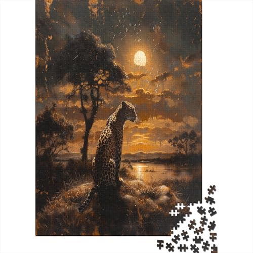 Leopard Puzzle 1000 Teile Puzzles Für Erwachsene Lernspiel Herausforderungsspielzeug 1000-teilige Puzzlespiel Für Erwachsene Kinder Puzzel 1000pcs (75x50cm) von XNWRZCJXL