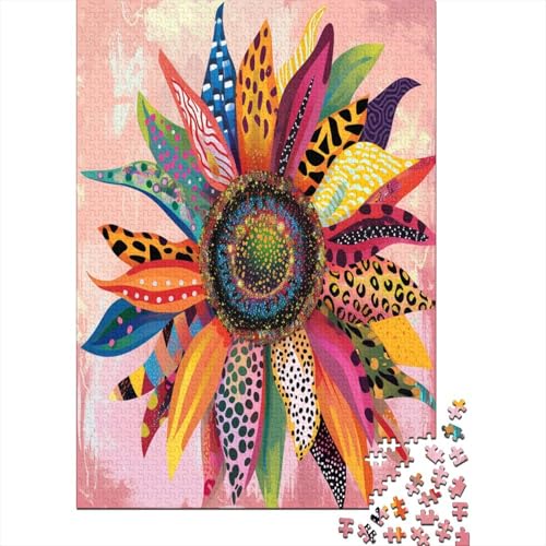 SonneBlume Puzzle 1000 Teile,Puzzle Für Erwachsene, Impossible Puzzle,Puzzle Farbenfrohes Legespiel,GesKükenlichkeitsspiel Für Die Ganze Familie Puzzel 1000pcs (75x50cm) von XNWRZCJXL