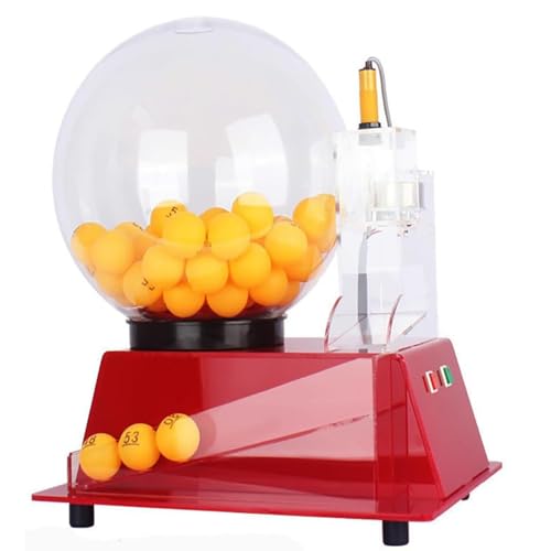 XNXYSMKJ Automatische Lotterie-Ziehungsmaschine, Acryl-Bingo-Käfigball-Set mit 60 Bällen für Unterhaltungsstätten (Red B) von XNXYSMKJ