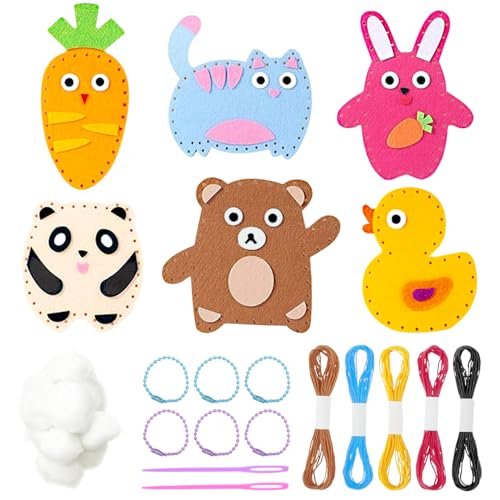 Nähsets für Kinder im Alter von 8–12 Jahren. Sew Fun Kids. Niedliches Näh- und Bastelset mit Tiermotiven. Nähset zum Spielen und Lernen. Nähsets für Kinder für Anfänger (6 PCS) von XOKL