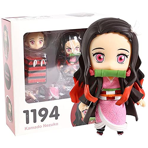 XOYZUU Q Version Demon-Slayer Figur Puppenset, Nendoroid Austauschbares Gesicht Bewegliche Figur PVC Anime Cartoon Spielfigur Modell Statue Figur Spielzeug Sammlerstücke Dekorationen Gi von XOYZUU