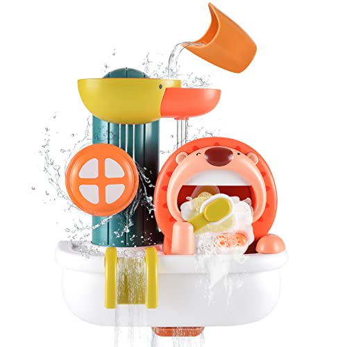 Den Löwen Bürsten Baby Badespielzeug Set Badewannenspielzeug Wasserspielzeug Badewanne Geschenke für Kinder Jungen und Mädchen ab 2 Jahre von XPIZO