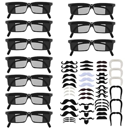 Agentenbrille Detektiv Set Kinder, 10 Stück Detektiv Brille und 48 Stück Selbstklebende Künstliche Schnurrbärte, Rückansicht Agent Brille, Agenten Brillen für Kinder und Erwachsene Dedektivparty Agentenbrille Detektiv Set Kinder, 10 Stück Detektiv Brille und 48 Stück Selbstklebende Künstliche Schnurrbärte, Rückansicht Agent Brille, Agenten Brillen für Kinder und Erwachsene Dedektivparty von XPJBKC