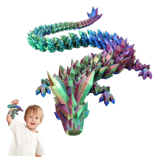 XPJBKC 3D-gedruckter Drache, 61.0 cm 3D-Drache, beweglicher Drache, Zappeldrache, Drache Fidget Spielzeug, Drache Fidget Spielzeug, Drache Fidget Articulated Gem Dragon Figure for Home Office Decor von XPJBKC