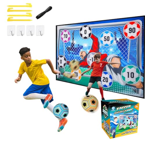 XPJBKC Fußballtor Kinder, 150 x 100CM Faltbare Fußball Spielset für Kinder, Tragbar Fussballtore für Garten Kinder mit 2 Weich Flanell Fußbälle, Abnehmbarer Fussballtor Kinder für Indoor und Outdoor von XPJBKC