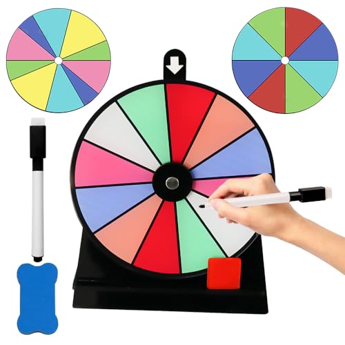 XPJBKC Glücksrad Zum Drehen, Gluecksrad Gluecksrad mit 3 Drehen, Radiergummi und Markierstift, 15*20 cm Drehrad Glücksrad Zum Selbstgestalten, Spinning Prize Wheel Glücksrad Spielzeug für Party Spiel von XPJBKC