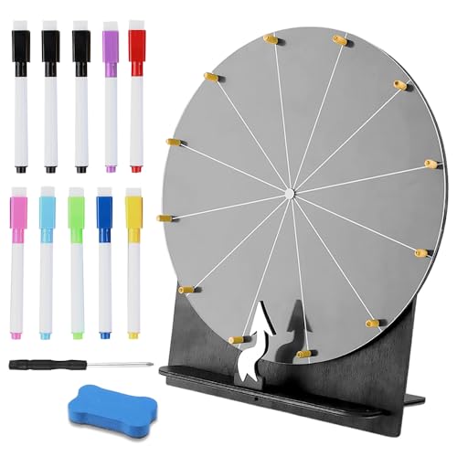 XPJBKC Glücksrad zum Drehen, 30CM Gluecksrad Holz, 12 Steckplätze Glücksrad mit Trocken Abwischbarem Marker und Radiergummi, Glücksrad zum Selbstgestalten, Drehrad Glücksrad für Party, Schwarz XPJBKC Glücksrad zum Drehen, 30CM Gluecksrad Holz, 12 Steckplätze Glücksrad mit Trocken Abwischbarem Marker und Radiergummi, Glücksrad zum Selbstgestalten, Drehrad Glücksrad für Party, Schwarz von XPJBKC