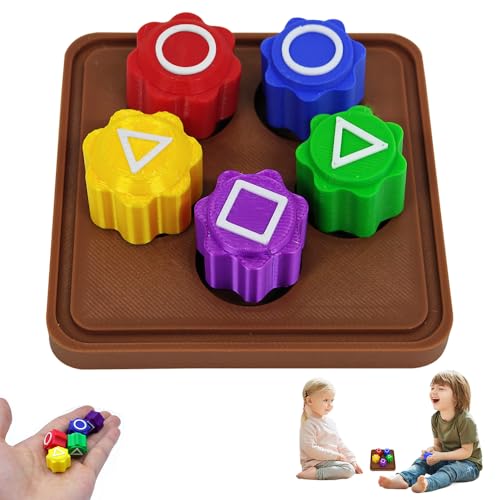 XPJBKC Gonggi Korean Game, Traditionelles Koreanisches Spielspiel Gonggi Jack, Traditionelles Handspiel Minispiel mit Bunt Steinchen, Gonggi Jack Stone Pebbles Set (Quadratischer Platte) von XPJBKC