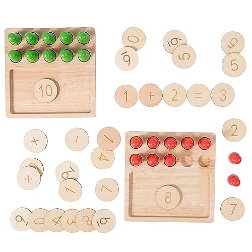 XPJBKC Mathematisches Spielzeug Holz,Zahlenlernspiel, Motorikspielzeug, Mathe Spielzeug 1. Klasse, Pädagogisches Mathe-Spielzeug Kinderspielzeug Lernspiele Kinderspiele ab 3 4 5 6 Jahre von XPJBKC