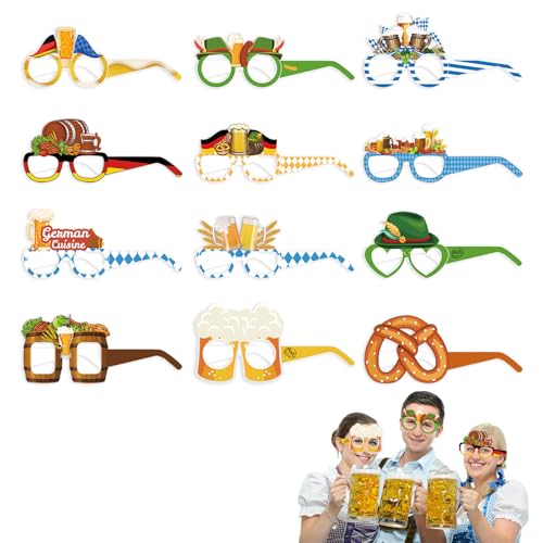 XQMMGO 24 Stück Oktoberfest Accessoires Partybrille, Oktoberfest deko, Festival brille, Poolparty deko, Hawaii Party Brillen, Papier Strand Party Brille von XQMMGO